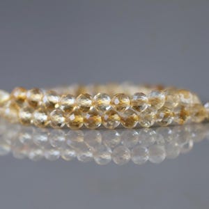 3mm Natural Citrine Beads Micro Faceted 15" Raw Genuine Gemstone Beads for Jewelry Making Beading Craft Gift Beads November Birthstone