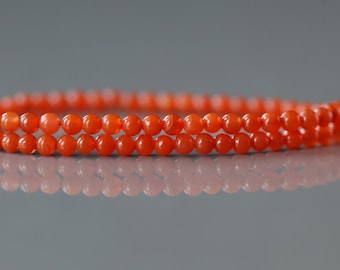 Cuentas lisas de cornalina naranja natural AAA de 2,5 mm, 38 cm (15"), cuentas de piedras preciosas auténticas para la fabricación de joyas, manualidades, regalos, amor propio, abundancia.
