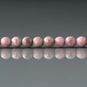 4.5mm Rare Peruvian Rhodonite Beads Faceted 15" Small Genuine Gemstone Beads for Jewelry Making Beading Craft Gift Beads Self-Love Abundance image 1