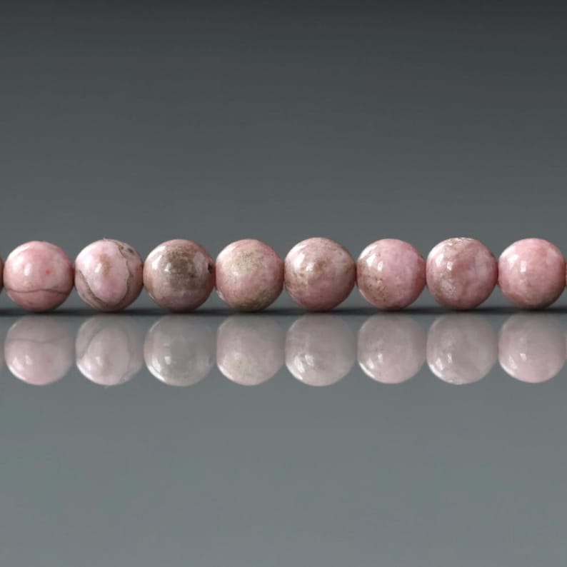 4.5mm Rare Peruvian Rhodonite Beads Faceted 15" Small Genuine Gemstone Beads for Jewelry Making Beading Craft Gift Beads Self-Love Abundance image 1