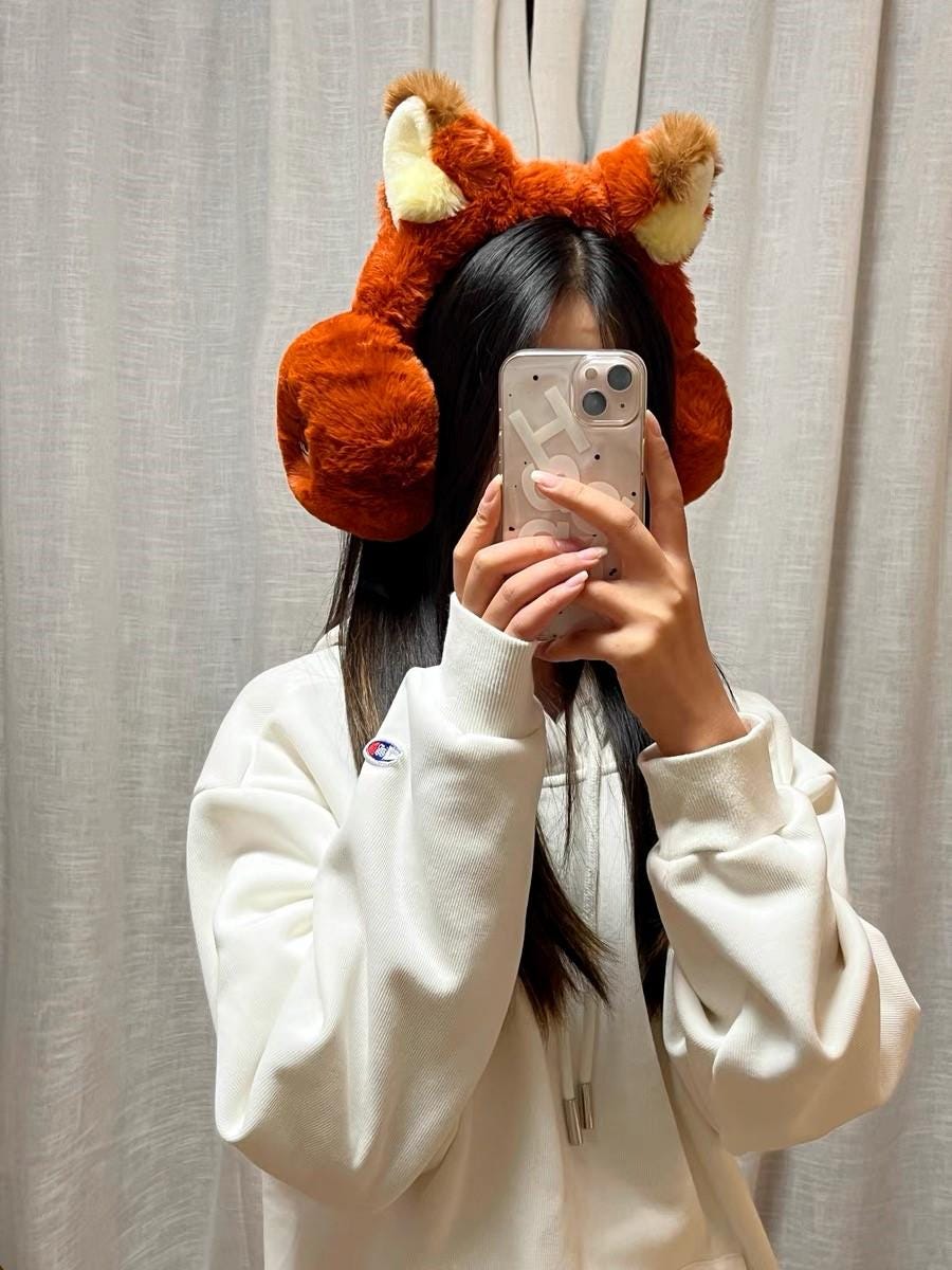 Fox Earmuffs: Plush Orange Winter Ear Warmers - Etsy