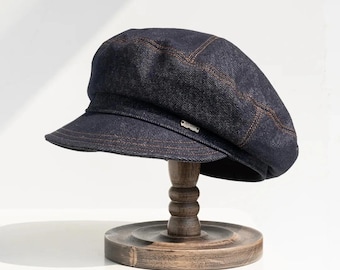 Boina vaquera vintage: Gorra unisex de algodón estilo Newsboy