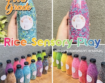 Rijst Sensory Play | Rainbow Rice Gifts voor kinderen : Stimulerende exploratie voor kinderen