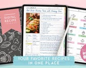 Digital Recipe Book For Goodnotes, Notability, Xodo, Noteshelf - Digital Recipe Cookbook Food Journal, Digital Meal, IOS Android Planner