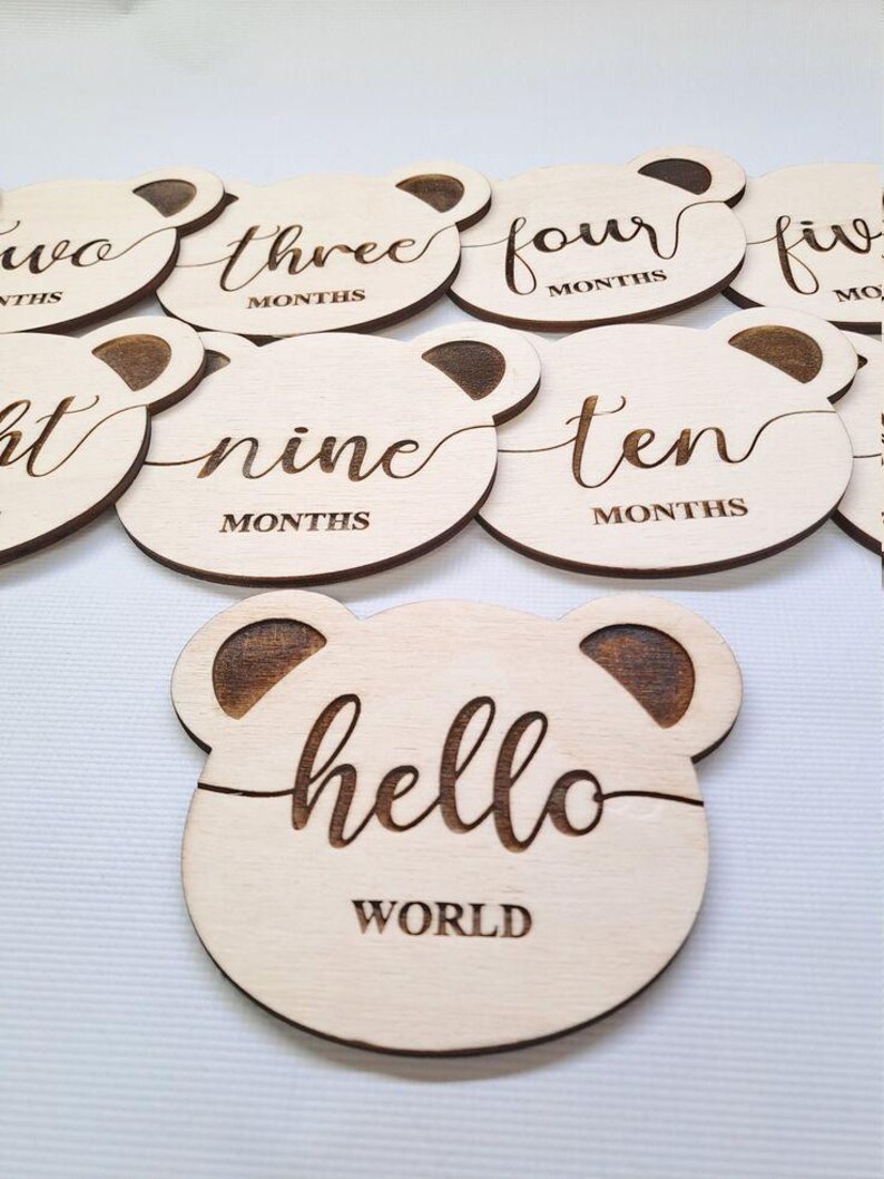 Baby Milestone Card - Teddy Bear Milestone, Perfect for Cricut, SVG ...