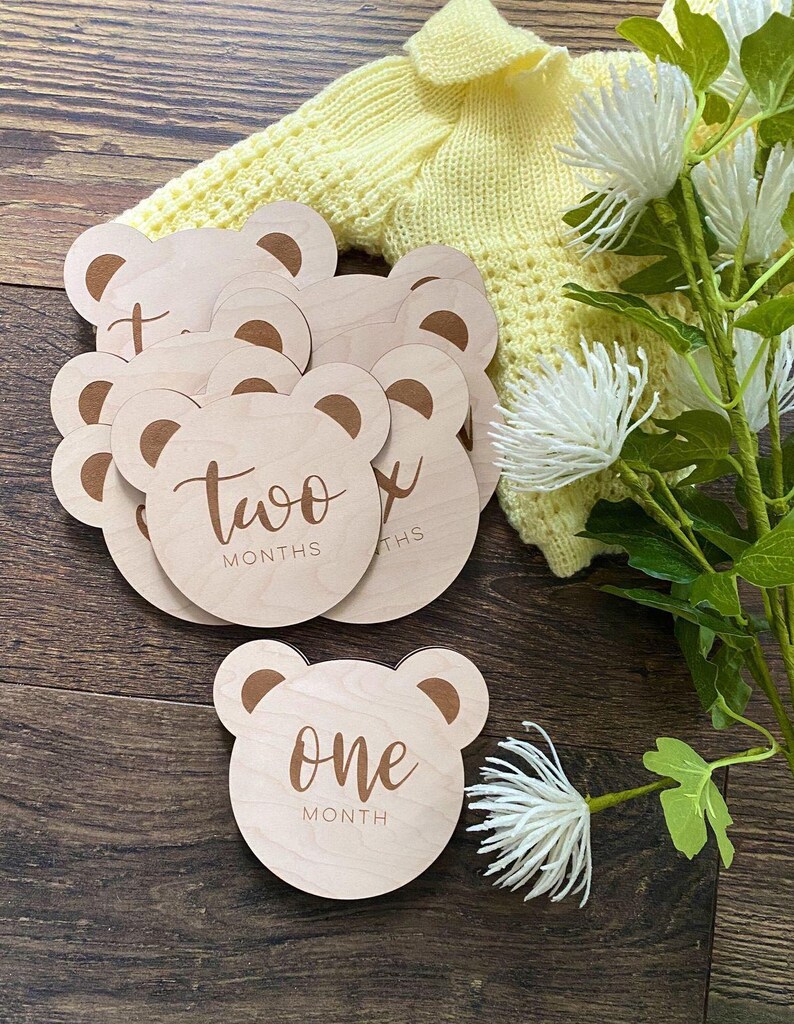 Baby Milestone Card - Teddy Bear Milestone, Perfect for Cricut, SVG ...