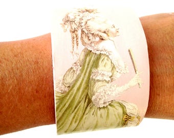 Bracelet DUCHESS confidant of the queen Marie Antoinette at the court of Versailles green and pink upcycling by The Sausage