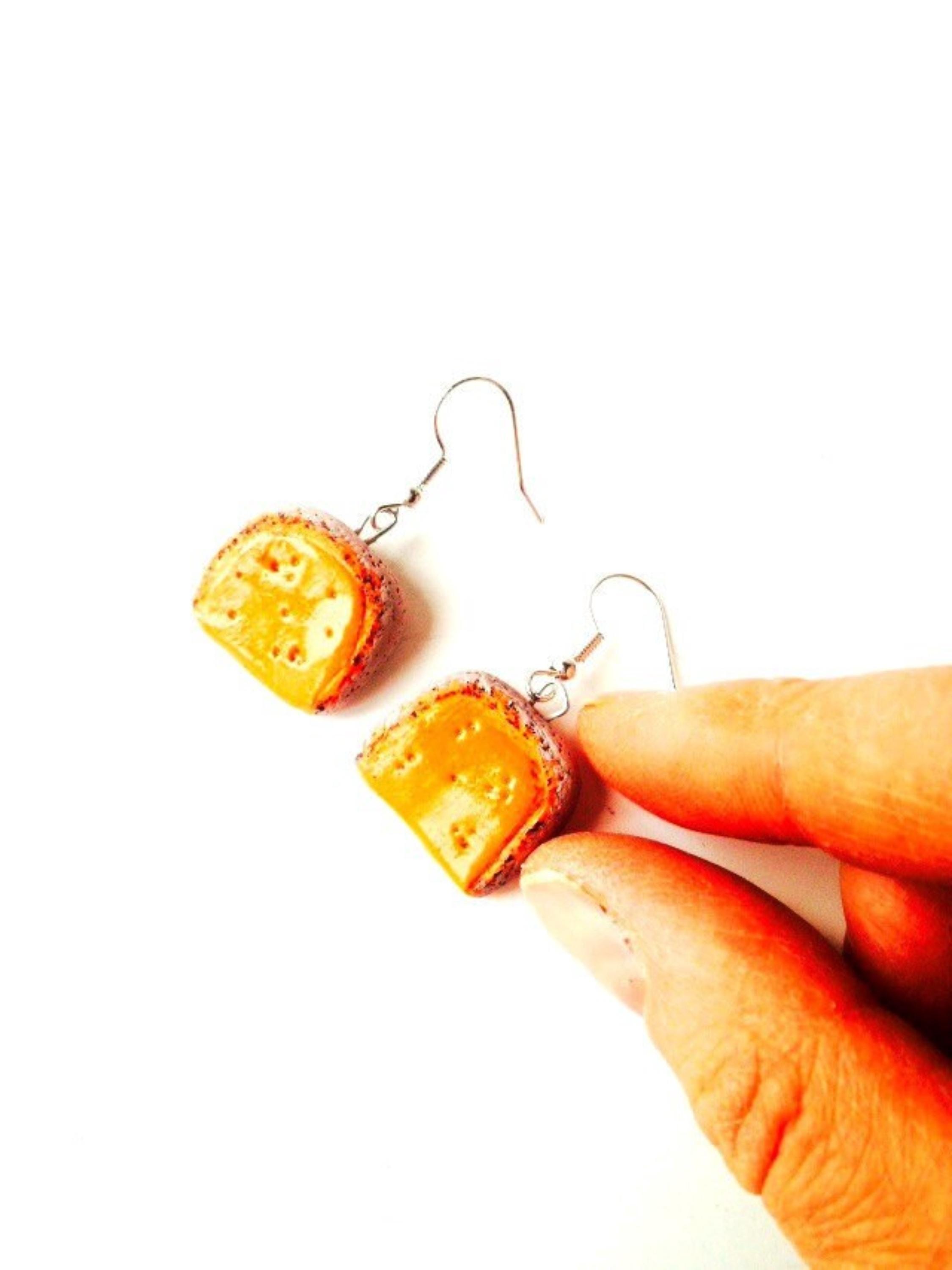 Earrings THE AGED MIMOLETTE miniature slices of cheese for cheese lovers by The Sausage