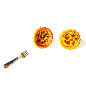 Stud earrings THE MINI QUICHES Handmade quiche tartlet earrings by The Sausage image 5