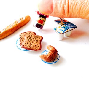 Dollhouse miniatures Handmade BREAKFAST IN FRANCE French breakfast set of 1 12 scale by The Sausage image 4