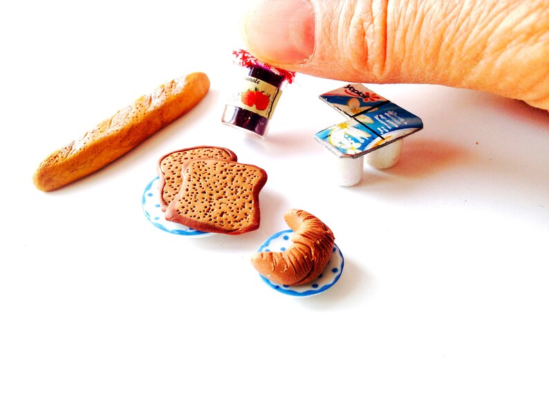 Dollhouse miniatures Handmade BREAKFAST IN FRANCE French breakfast set of 1 12 scale by The Sausage image 4