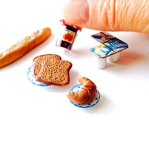 Dollhouse miniatures Handmade BREAKFAST IN FRANCE French breakfast set of 1 12 scale by The Sausage image 5