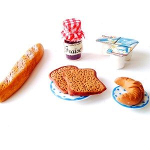 Dollhouse miniatures Handmade BREAKFAST IN FRANCE French breakfast set of 1 12 scale by The Sausage image 3