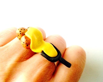 Bague RACLETTE PARTY raclette miniature bague ajustable par The Sausage