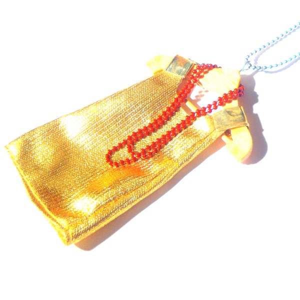 Collier sautoir La ROBETTE GOLD robe miniature dorée par The Sausage