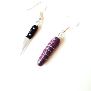 PICK your DRY SAUSAGE jewel handmade polymer clay made to order earrings necklace ring by The Sausage