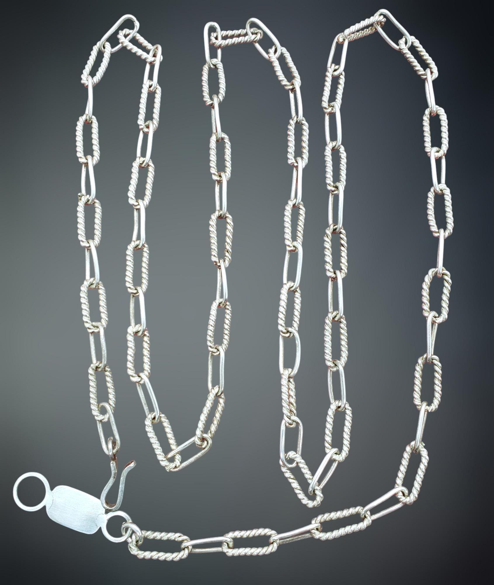 アクセサリー Silver 925 Swedge Chain Necklace Vintage Vintage 925 Sterling Silver Native American Hand Made Long Chain