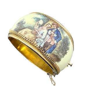 8K Yellow Gold Victorian Revival Link Bracelet, 8 Inch - Etsy Vintage Courting Couple Gold Tone Link Panel Bracelet Victorian Revival 8\