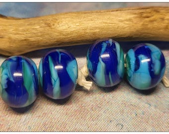 Blue Lagoon Handmade Lampwork Beads
