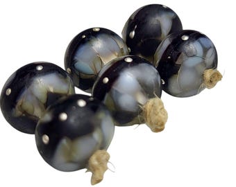 Marble Black Handmade Lampwork Beads