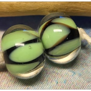 Mint Petal Handmade Lampwork Beads