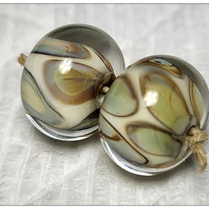 Moonglow Handmade lampwork beads earring pair