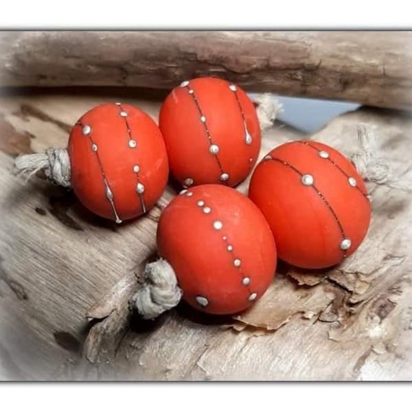 Silvered Accents Handmade Lampwork Beads