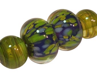 Floating Lotus Handmade Lampwork Beads Glass
