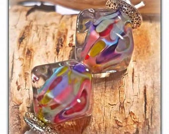 Texas Wild Flowers Diamond Lampwork Beads