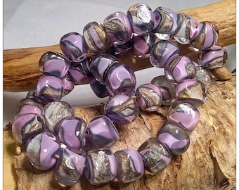 Timeless Treasure Violet EDP Handmade Lampwork Beads Nuggets