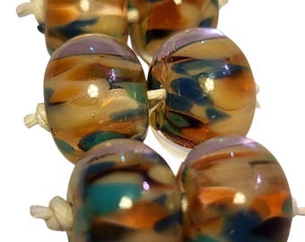Sand Dune Handmade Lampwork Beads Glass Earring Pairs