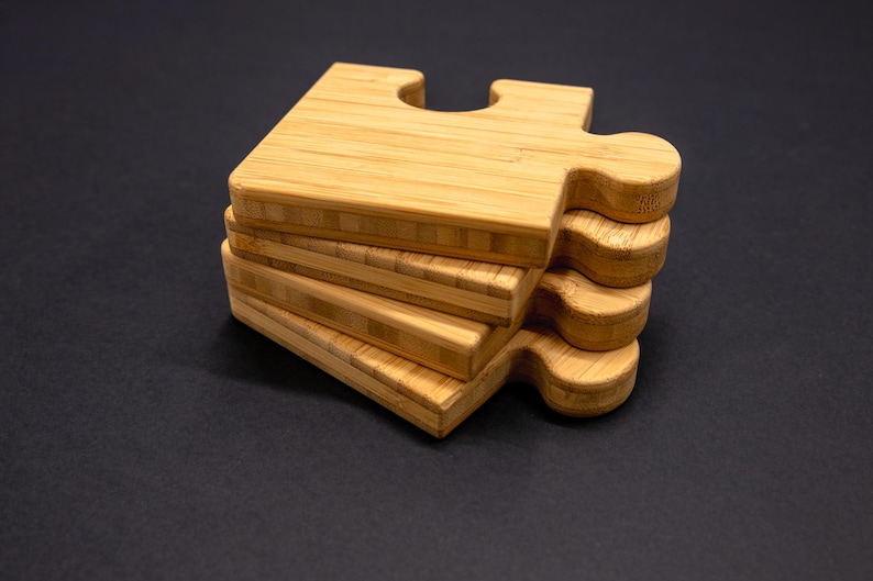 Interlocking Stacking Coaster Bamboo Puzzle Piece Coasters – Interlocking Drink Coasters - Etsy