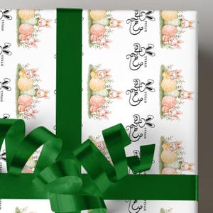 Rotolo di carta da regalo di Pasqua, carta da regalo, divertente, unica nel suo genere, realizzata a mano, stile drammatico, sofisticata, audace e bella, stravagante