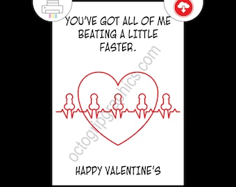Naughty Valentine, Funny Adult Humor, Cheeky Heartbeat, Risqué Gift