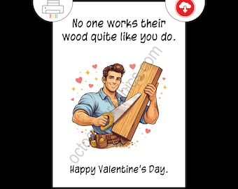 Naughty Valentine Card, Funny Adult Humor, Wood Pun, Cheeky Love Gift