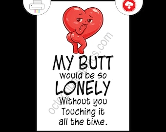 Funny Valentine Card, Romantic Humor, Cheeky Love, Anniversary, Naughty Gift