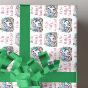 Rollo de papel de regalo de unicornio, papel de regalo, divertido, único, hecho a mano, estilo dramático, sofisticado, atrevido y hermoso, caprichoso, esponjoso