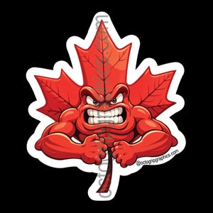 Canadian, Elbows Up, Canadian Flag, Beaver, Sticker, Canadian Sticker, Vinyl Sticker, Maple Leaf,