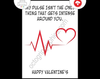 Naughty Valentine Card, Suggestive Pulse Quote, Funny Romantic Gift, Flirty Love Note