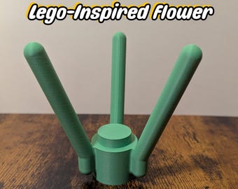 Large Plant/Flower Stem for LEGO-Inspired Flower Pot