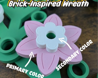 Large Pointed Layered with Round Flower Cap - 3 Piece Flower for Giant Brick-Inspired Wreath