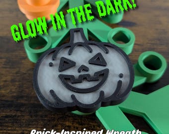 Glow Jack-o'-lantern - Halloween Collection for Giant Brick-Inspired Wreath