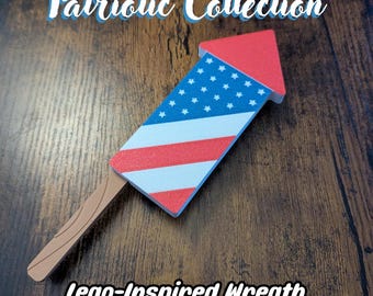 Patriotic Fire Work for Giant LEGO-Inspired Wreath