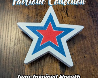 Patriotic Star for Giant LEGO-Inspired Wreath