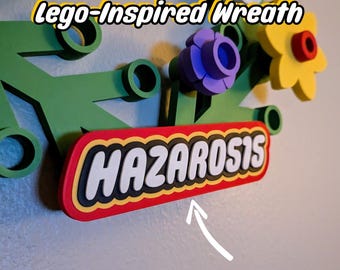 Name Plate for Giant LEGO-Inspired Wreath