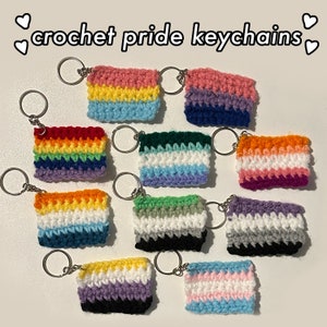 Crochet Pride Flag Keychains - 10 Flag Options