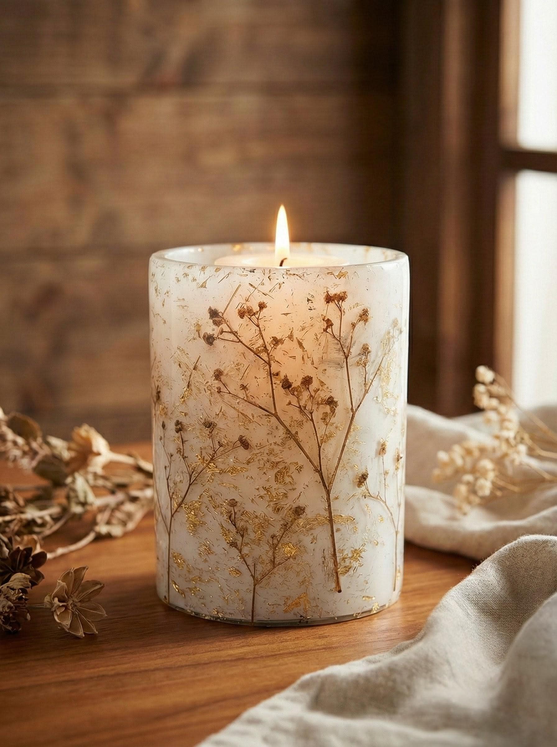 Botanical Pillar Candle Holder