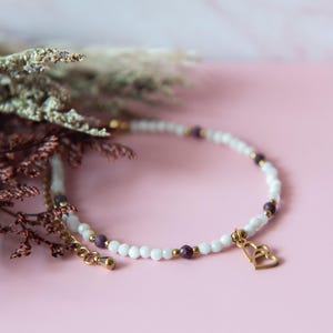 Handmade HEARTS Bracelet • Moonstone and Ruby