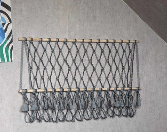 Speelgoedhangmat, macramé speelgoedhouder, speelgoedopberger, decor kinderkamer, kinderkamerdecor, handgemaakte speelgoedopslag muurdecor, opbergruimte voor speelgoed, speelgoedhangmat, speelgoednet