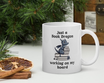 Book Dragon White Glossy Mug